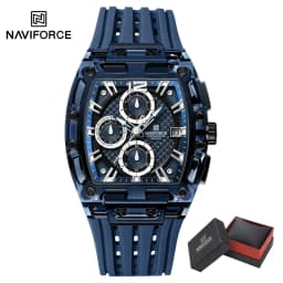 NAVIFORCE Fashion Sports Watches for Man Quartz Chronograph 50M Waterproof Date Display Silicone Band Watch Man Daily Wear Clock