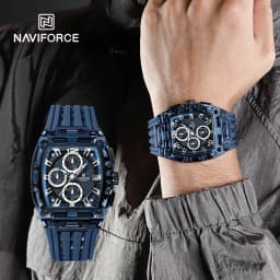 NAVIFORCE Fashion Sports Watches for Man Quartz Chronograph 50M Waterproof Date Display Silicone Band Watch Man Daily Wear Clock