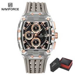 NAVIFORCE Fashion Sports Watches for Man Quartz Chronograph 50M Waterproof Date Display Silicone Band Watch Man Daily Wear Clock