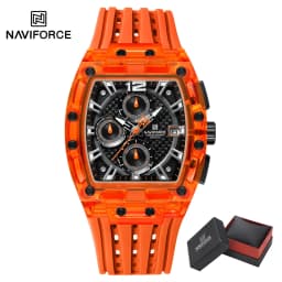 NAVIFORCE Fashion Sports Watches for Man Quartz Chronograph 50M Waterproof Date Display Silicone Band Watch Man Daily Wear Clock