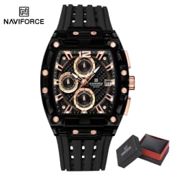 NAVIFORCE Fashion Sports Watches for Man Quartz Chronograph 50M Waterproof Date Display Silicone Band Watch Man Daily Wear Clock