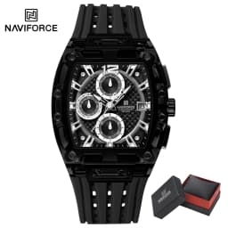 NAVIFORCE Fashion Sports Watches for Man Quartz Chronograph 50M Waterproof Date Display Silicone Band Watch Man Daily Wear Clock