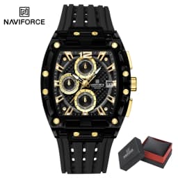 NAVIFORCE Fashion Sports Watches for Man Quartz Chronograph 50M Waterproof Date Display Silicone Band Watch Man Daily Wear Clock