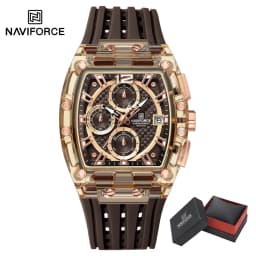 NAVIFORCE Fashion Sports Watches for Man Quartz Chronograph 50M Waterproof Date Display Silicone Band Watch Man Daily Wear Clock