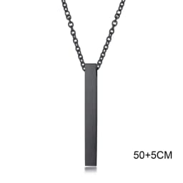 Waterproof Pillar Necklaces for Men Women,Stainless Steel Rectangle Vertical Bar Pendant Necklace,Simple Casual Collar Gifts