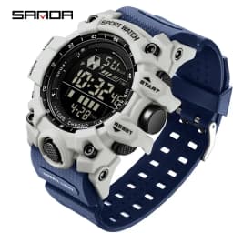 SANDA Men Outdoor Sports Watch Waterproof LED Analog Digital Show Multifunction Big Dial Electronic Wristwatch G style Male Cloc
