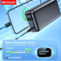 50000mAh Large Capacity Power Bank 22.5W USB C Fast Charger For iPhone 17 Samsung Xiaomi Portable Mobile External Spare Battery