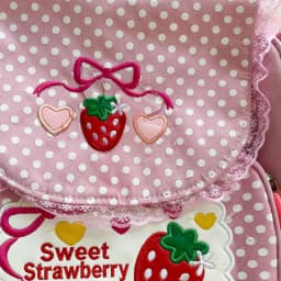 Pink Cute Embroidery Strawberry Girl's Schoolbag Student Birthday Gift 2026 New Japanese Cartoon Pink Fruit Backpack Book Bags