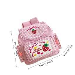 Pink Cute Embroidery Strawberry Girl's Schoolbag Student Birthday Gift 2026 New Japanese Cartoon Pink Fruit Backpack Book Bags