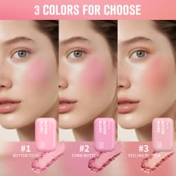 Professional Makeup Powder Blush 12HR Wear Vegan Formula Blusher Makeup Blush in Bar Cosmetics Palette Powder Pink Cream Face