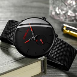 CRRJU Fashion Mens Watches Top Brand Luxury Quartz Watch Men Casual Slim Mesh Steel Waterproof Sport Watch Relogio Masculino