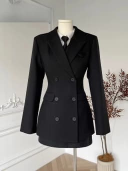 Korean Style Elegant Women 3 Piece Set Slim Blazer Coat + Design Blouse + Mini Skirt Y2k Harajuku Retro New Fashion Outfits 2025