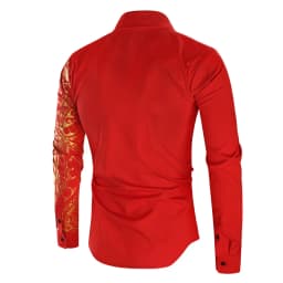 2026 Men's Brand Shirt, Luxury Gold High Quality Long Sleeve Shirts, Business White Black Men Dress Prom Social Print Shirts