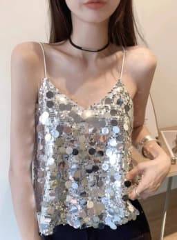 Sexy Glitter Sequined Camis Chic Slim Party Club Tank Top Basic Fashion Off Shoulder Tops Women Hotsweet Crop Top