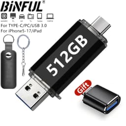 512GB OTG USB Flash Drive USB 3.0 Type C For iPhone ipad 128GB 256GB Pendrive Samsung Huawei Xiaomi Android Laptop Memory Stick