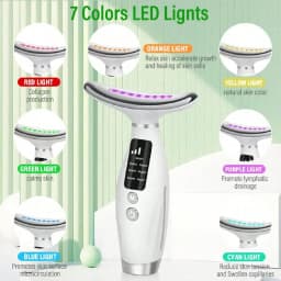 Colour Light Face And Neck Beauty Instrument 7 Modes And 7 Speeds Adjustment With Curved Hand Grip Neck Beauty Instrument