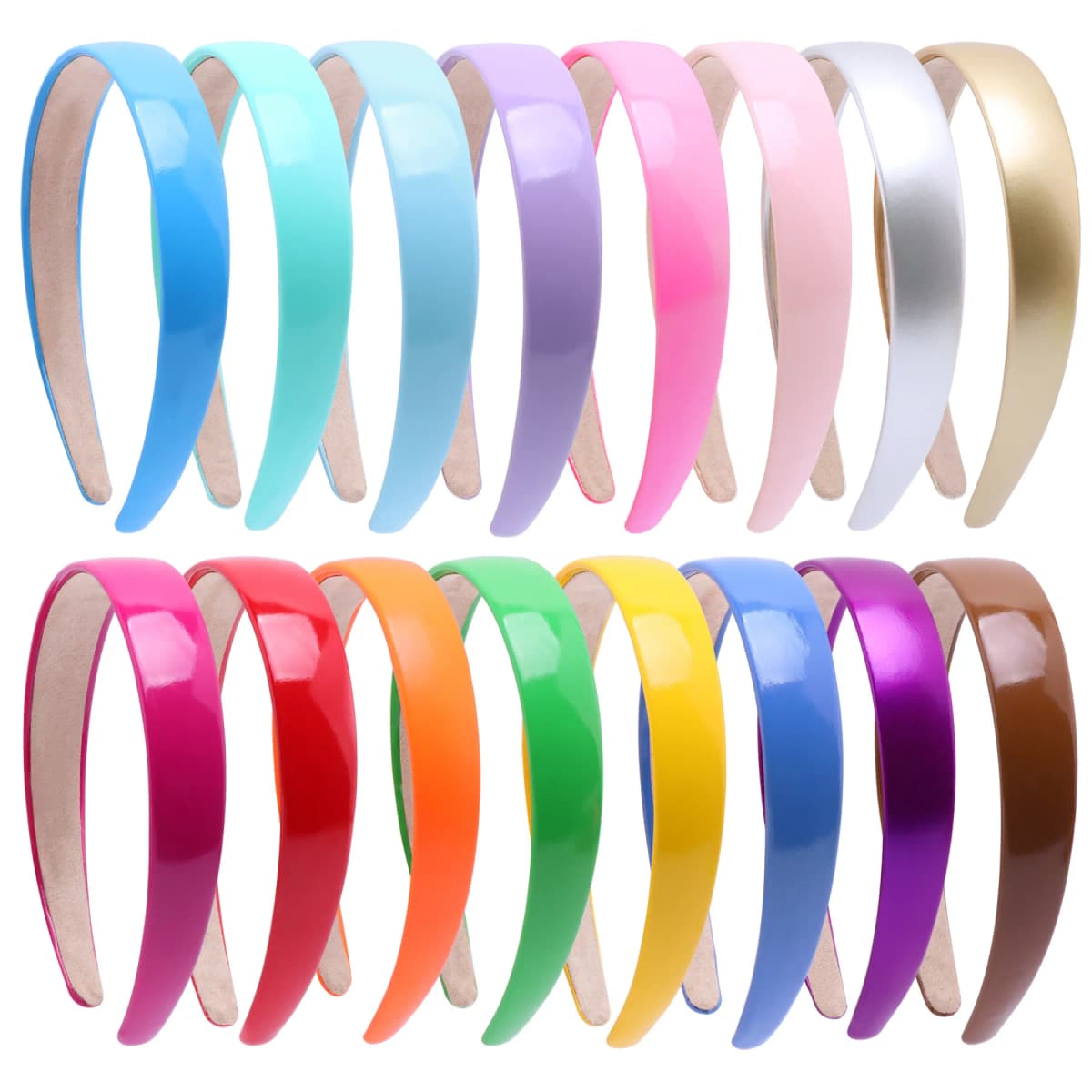 Colorful PU Headband 2.5CM Wide Headbands for Women Bright Color Soft Elastic Hair Hoop Girls Assorted Colors Hair Accessories