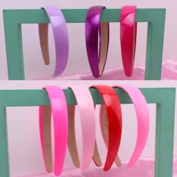 Colorful PU Headband 2.5CM Wide Headbands for Women Bright Color Soft Elastic Hair Hoop Girls Assorted Colors Hair Accessories