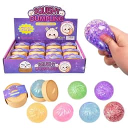 Glitter Mochi Steamer Bun Stress Reliever Soft Sensory Fidget Toy for Kids Adults Anxiety Relief Office Desk Decor