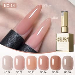 1/6Pcs 15ml Jelly Ice Nude Peelable Polish, UV/LED - Set, Formaldehyde - Free. Oval, Glossy. Good for Salon & DIY