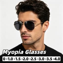 New Fashionable Aviator-Style Myopia Sunglasses Trendy Men's Driving Sun Glasses Street Style Shades Minus Diopter 0 To -4.0