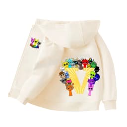 Sprunki Child Cardigan Jacket Anime Cartoon A-Z Letter Windbreaker Hooded Girl Clothes Casual Thin Tops Coat Kids Clothing Gift