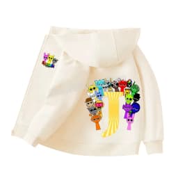 Sprunki Child Cardigan Jacket Anime Cartoon A-Z Letter Windbreaker Hooded Girl Clothes Casual Thin Tops Coat Kids Clothing Gift