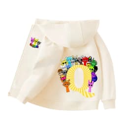 Sprunki Child Cardigan Jacket Anime Cartoon A-Z Letter Windbreaker Hooded Girl Clothes Casual Thin Tops Coat Kids Clothing Gift