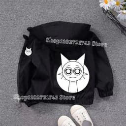 Sprunki PU Waterproof Jackets for Children Cartoon Anime Fashion Coats Boys Girls Autumn Winter Warm Windbreak Coat Kids Clothes