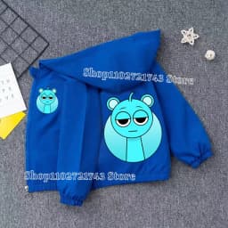 Sprunki PU Waterproof Jackets for Children Cartoon Anime Fashion Coats Boys Girls Autumn Winter Warm Windbreak Coat Kids Clothes