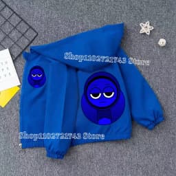 Sprunki PU Waterproof Jackets for Children Cartoon Anime Fashion Coats Boys Girls Autumn Winter Warm Windbreak Coat Kids Clothes