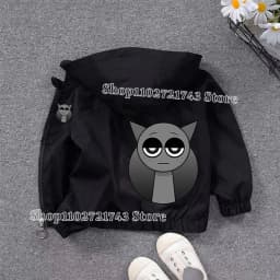 Sprunki PU Waterproof Jackets for Children Cartoon Anime Fashion Coats Boys Girls Autumn Winter Warm Windbreak Coat Kids Clothes