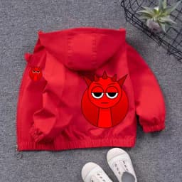 Sprunki PU Waterproof Jackets for Children Cartoon Anime Fashion Coats Boys Girls Autumn Winter Warm Windbreak Coat Kids Clothes