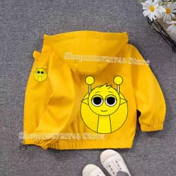 Sprunki PU Waterproof Jackets for Children Cartoon Anime Fashion Coats Boys Girls Autumn Winter Warm Windbreak Coat Kids Clothes