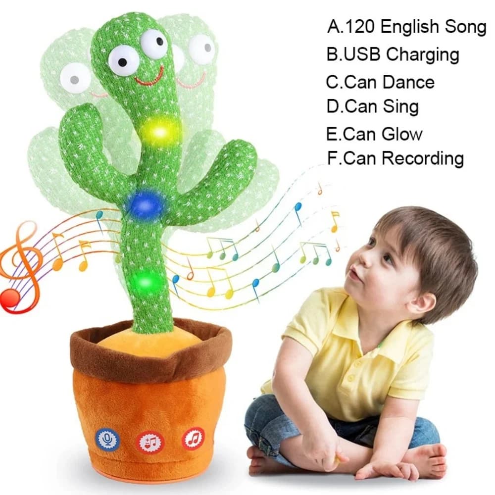 Talking Cactus Toys for Baby Dancing Singing Cactus Mimicking Toy with 120 English Songs Birthday Christmas Gifts for Kids