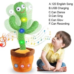 Talking Cactus Toys for Baby Dancing Singing Cactus Mimicking Toy with 120 English Songs Birthday Christmas Gifts for Kids