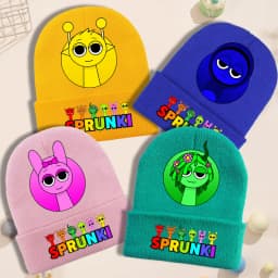 Sprunki Knitted Hat for Children Anime Cartoon Cute Knit Hat Boys Girls Winter Warm Fashion Cap Kids Windproof Hip Hop Caps Gift