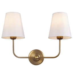 American Country Wall Lamp With Double-Head Iron Fabric Cover European Style Living Room Hotel Room Bedroom Bedside Wall Lights
