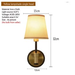New American Style Rural Wall Lamp Bedroom Bedside Lighting Mirror Front Lamp Simple Living Room Hallway Single Head Wall Light