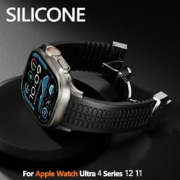 Silicone TPU Strap for Apple Watch Band Ultra 4 3 49mm 46mm 45mm 44mm Titanium Color Bracelet for IWatch Series 12 11 10 9 8 SE