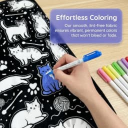 DIY Coloring Blanket with 24 Colors Markers, 125x156cm Washable Cozy Velvet Throw Giant Doodle Colored Blanket for Living Room
