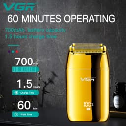 VGR Shaver Professional Razor Electric Shaver Reciprocating Shaving Machine Portable Beard Trimmer Mini Shaver for Men V-399