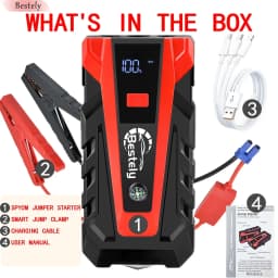Bestely 12V 99800mAh 3000A Car Jump Starter Car Battery Starters Portable Power Bank 12V Starting Device Petrol Diesel Car