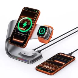 Wireless Charger Stand Metal Shell Magnetic 15W Fast Charging Station Stand for iPhone 12-17 Mobile Phones Airpods Watch 4 in 1