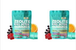 Zeolite Kids Detox Gummies, Support Body Cleansing & Immune Health & Energy & Brain Focus & Calm Mood & Bone Growth,60 Gummies