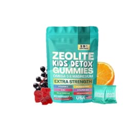 Zeolite Kids Detox Gummies, Support Body Cleansing & Immune Health & Energy & Brain Focus & Calm Mood & Bone Growth,60 Gummies