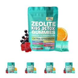 Zeolite Kids Detox Gummies, Support Body Cleansing & Immune Health & Energy & Brain Focus & Calm Mood & Bone Growth,60 Gummies