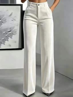 New Women Velvet Straight‑leg Pants, High Waist Draping Simple Trousers, Slim Fit Tummy Control Casual Bottoms