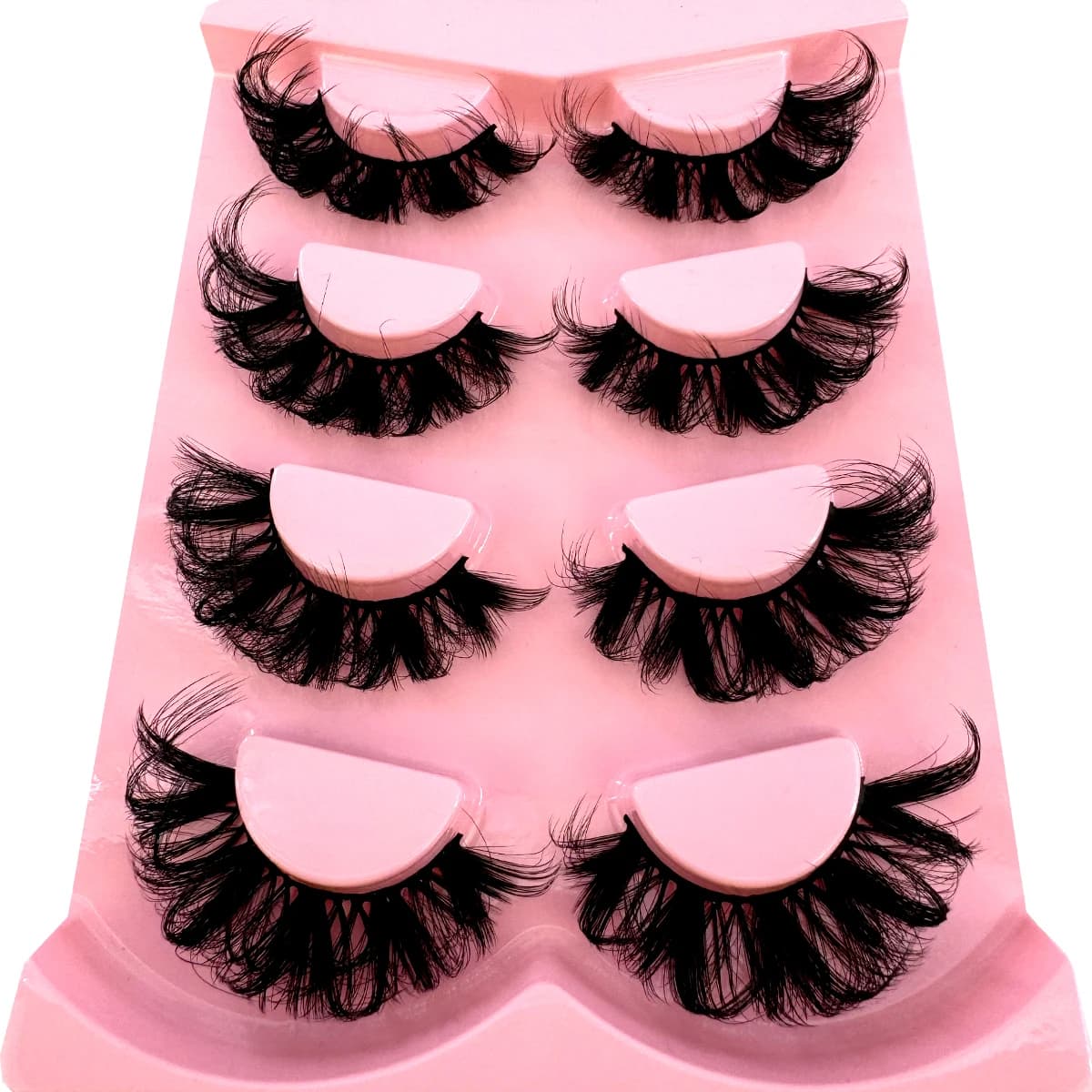 AMSDCN 4 Pairs Fake Eyelashes Thick Long False Eyelashes Dramatic Lashes 3D Faux Mink Eyelashes Wholesale Full Strip Lashes Ma