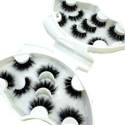 HBZGTLAD 5/8 Pairs of Natural Russian Striped Mink Lashes 3D False Lashes Volume Wavy False Lashes Eyelash Extensions Makeup
